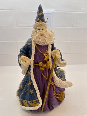 Holiday Wizard Figurine in Blue and Purple